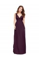 Plunging V-Neckline Long Chiffon Bridesmaid Dress with Deep V-Back Bristol