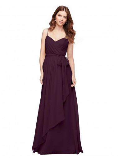 Wrapped Sweetheart Neckline Long Chiffon Bridesmaid Dress  Bristol