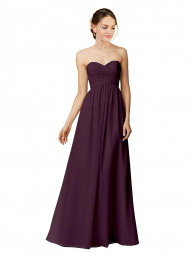 Strapless Chiffon Bridesmaid Dress with Criss Cross Shirred Bodice Bristol