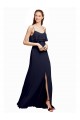 Draped Long Chiffon Bridesmaid Dress with Straps and Layers Bristol