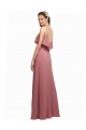 Draped Long Chiffon Bridesmaid Dress with Straps and Layers Bristol