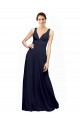 Open Back Long Chiffon Bridesmaid Dress with Plunging V-Neck Bodice Bristol