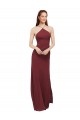 High Halter Neck Long Chiffon Bridesmaid Dress with Low Scoop Back Bristol