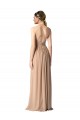 Halter V-Neck A-Line Chiffon Bridesmaid Dress with Shirred Skirt Bristol