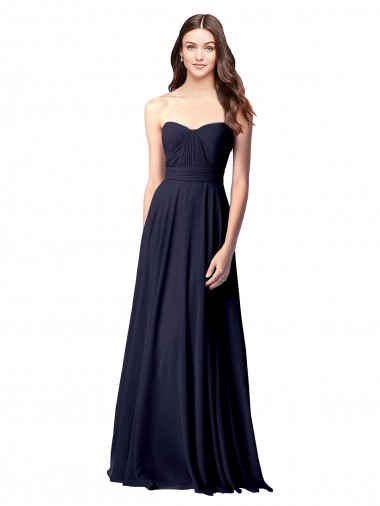Luxe Chiffon Bridesmaid Dress with Sweetheart Neckline and Shirred Bodice Bristol