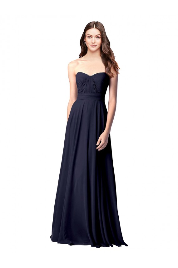 Luxe Chiffon Bridesmaid Dress with Sweetheart Neckline and Shirred Bodice Bristol
