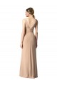 Shirred Long Floor Length Chiffon Bridesmaid Dress with V-Back Bristol