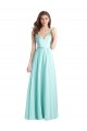 Long V-Neck Chiffon Bridesmaid Dress with Satin Bodice Bristol
