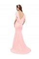 Fit and Flare Chiffon Bridesmaid Dress with V-Neck and Flutter Sleeves Bristol
