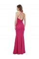 Slim A-Line Long Chiffon Bridesmaid Dress with Strappy Back Bristol