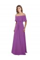 Draped Off The Shoulder Chiffon Bridesmaid Dress with Spaghetti Straps and Ruffled Neckline Bristol