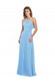Chiffon A-Line Bridesmaid Dress with Halter Neck and Ruffled Back Straps Bristol