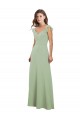 Draped Sweetheart Chiffon Bridesmaid Dress with Ruffled Cap Sleeves Bristol