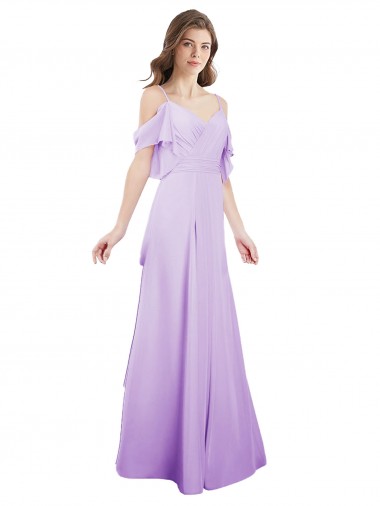 Chiffon Bridesmaid Dress with Draped Sweetheart Bodice and Off The Shoulder Flounces Bristol