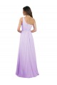 Draped One Shoulder A-Line Long Chiffon Bridesmaid Dress Bristol