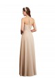 Draped Halter Neck Long Chiffon Bridesmaid Dress with Tie Back Bristol