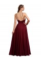 Long A-Line Halter Neck Chiffon Bridesmaid Dress with Draped Bodice Bristol
