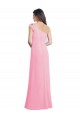 Single Shoulder Chiffon Bridesmaid Dress with Draped Bodice Bristol