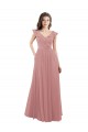Chiffon A-Line Bridesmaid Dress with V-Neck Wrap Bodice Bristol