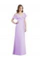 Ruffled Neckline Cold Shoulder Long Chiffon Bridesmaid Dress Bristol