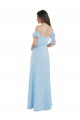 Cold Shoulde Chiffon Bridesmaid Dress with Wrap Bodice Bristol
