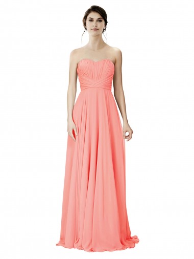 Strapless Chiffon Bridesmaid Dress with Ruched Sweetheart Neckline Bristol