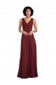 Sleeveless V-Neck Pleated Chiffon Bridesmaid Dress Bristol