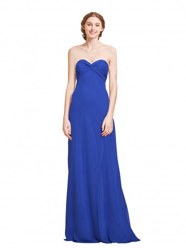 Sweetheart Neckline Chiffon Ruched Bodice Tie Back Bridesmaid Dress Bristol