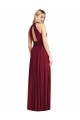 High-Neck Open Back Shirred Halter Maxi Bridesmaid Dress Bristol
