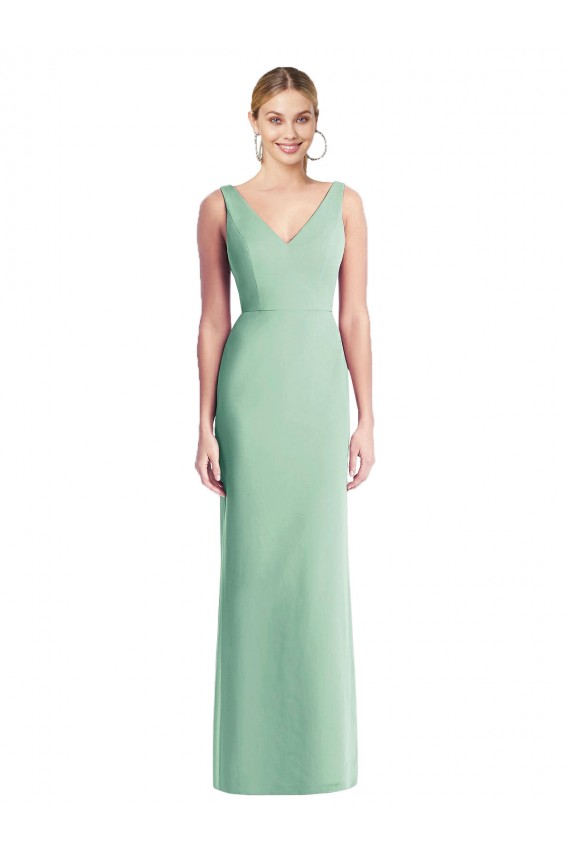 Sleeveless Tie Back Chiffon Trumpet Chiffon Bridesmaid Dress Bristol