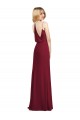 Full Length Draped Blouson Back Chiffon Maxi Bridesmaid Dress Bristol