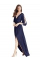 Split Sleeves Backless Chiffon Maxi Bridesmaid Dress Bristol