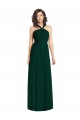Draped Halter Neck Long Chiffon Bridesmaid Dress with Low Back Bristol