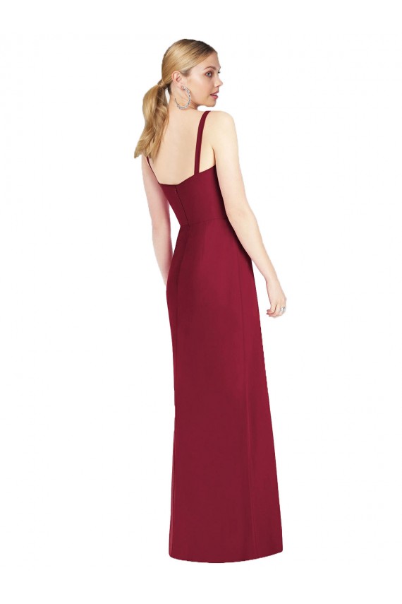 Spaghetti Straps Mermaid Chiffon Bridesmaid Dress with Side Front Slit Bristol