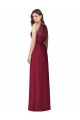 Halter Neck Full-Length Shirred Chiffon Bridesmaid Dress Bristol