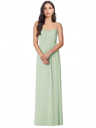 Strapless Sweetheart All-Over Shirring Chiffon Bridesmaid Dress Bristol