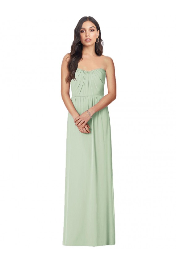 Strapless Sweetheart All-Over Shirring Chiffon Bridesmaid Dress Bristol