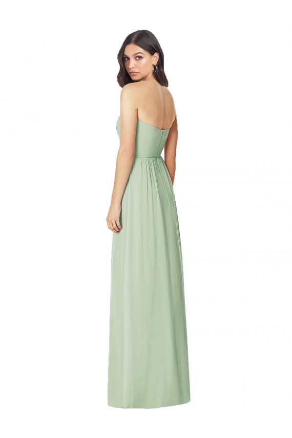 Strapless Sweetheart All-Over Shirring Chiffon Bridesmaid Dress Bristol
