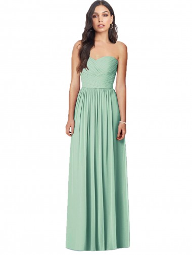 Draped Sweetheart Strapless Long Chiffon Bridesmaid Dress Bristol
