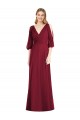 Draped V-Neck Bell Sleeves V-Back Chiffon Bridesmaid Dress Bristol