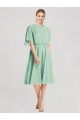 Open Back Flutter Sleeves Cocktail Length Chiffon Bridesmaid Dress Bristol