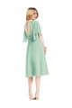 Open Back Flutter Sleeves Cocktail Length Chiffon Bridesmaid Dress Bristol