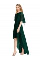 Plunging V Back Flutter Sleeves Cocktail Length Chiffon Bridesmaid Dress Bristol