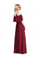 Spaghetti Straps V-Neck Chiffon Bridesmaid Dress with Sash Tie Bristol