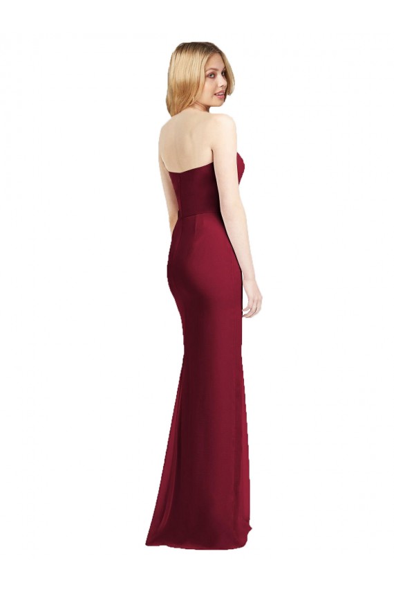 Sweetheart Neckline Lux Chiffon Bridesmaid Dress with Side Slit Bristol