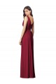 Draped V-Neck Shirred Chiffon Maxi Bridesmaid Dress Bristol