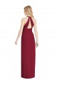 V-Neck Halter Chiffon Maxi Formal Bridesmaid Dress Open Back Bristol
