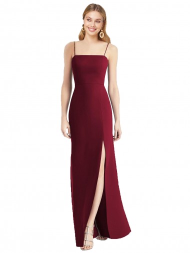 Tie-Back Cutout Trumpet Chiffon Bridesmaid Dress with Front Slit Bristol
