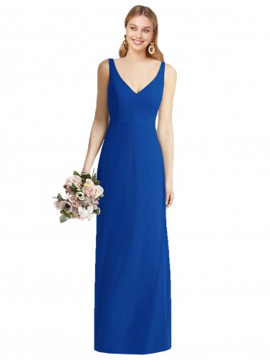 Sleeveless V-Back Long Trumpet Chiffon Bridesmaid Dress Bristol