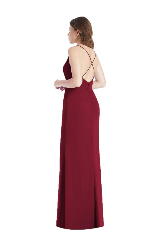 Criss Cross Back Mermaid Wrap Chiffon Bridesmaid Dress Bristol